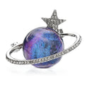 Purple Planet with Rhinestone Ring and Star Brooch product variant photo