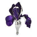 Single Enamel Orchid Flower Brooch — Purple