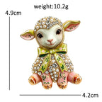 Ribbon Bow Toy Lamb Brooch