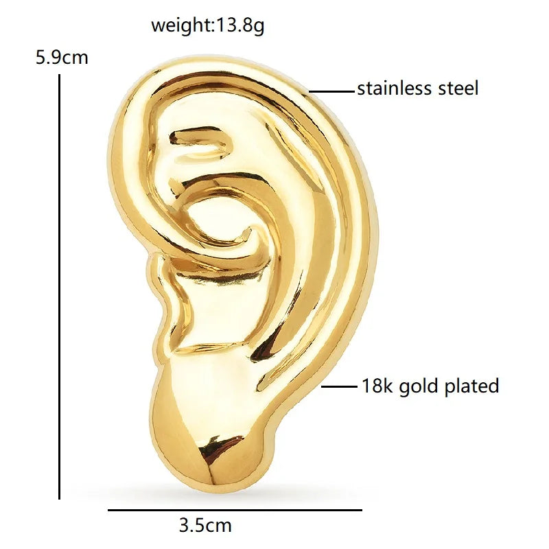 Sculptural Ear Brooch — dimensions