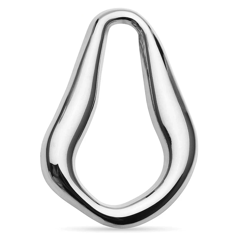 Sculptural Teardrop Stainless Steel Brooch — Silver