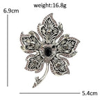 Vintage Baguette Faceted Maple Leaf Brooch