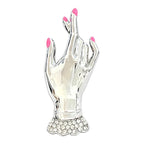Elegant Hand with Rhinestone Cuff Brooch original white background product photo