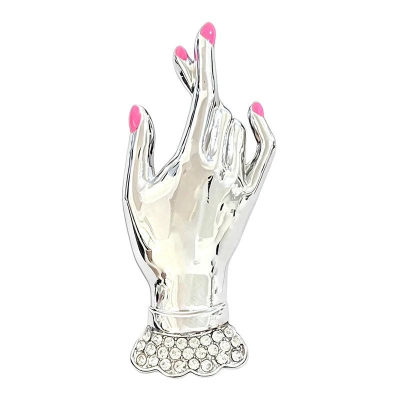 Elegant Hand with Rhinestone Cuff Brooch original white background product photo