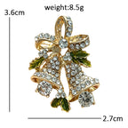 Sparkling Christmas Bells with Bow Brooch