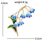 Nodding Lily Flowers and Leaves Brooch