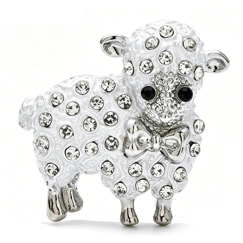 Lamb with Bow Tie Brooch original white background product photo