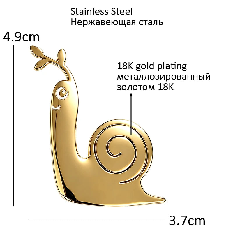 Playful Spiral Shell Snail Brooch