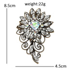 Vintage Heart Center Floral Scroll Brooch