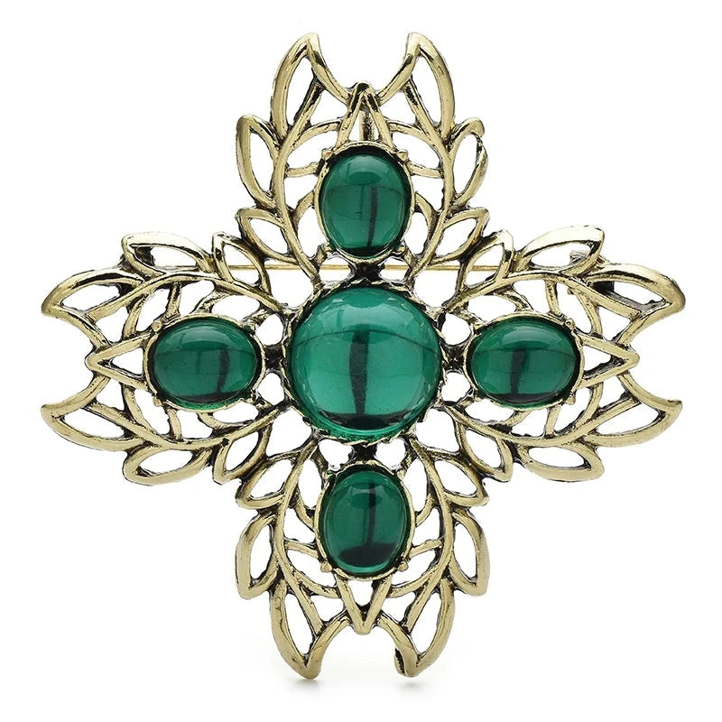 Ornate Cabochon Cross Brooch product variant photo