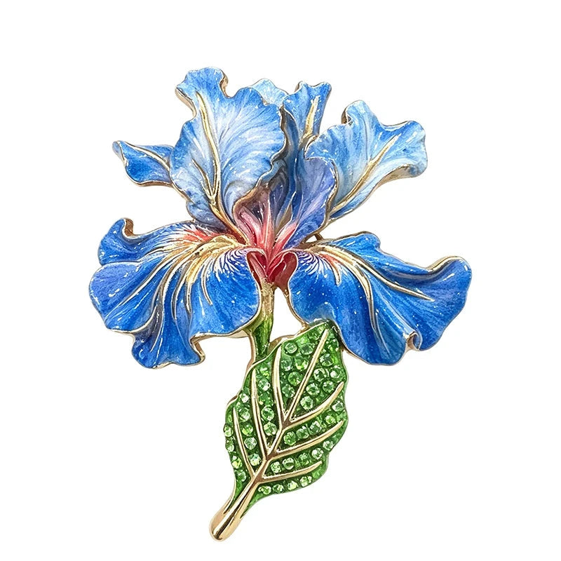 Graceful Iris Flower Stem Brooch original white background variant photo