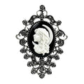 Ornate Scroll Frame Lady Cameo Brooch original white background product photo