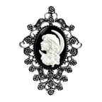 Ornate Scroll Frame Lady Cameo Brooch original white background product photo