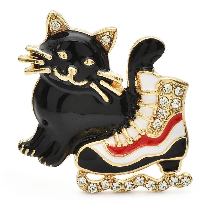 Cat with Ice Skate Brooch original variant product photo