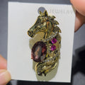 Jeweled Horse Head with Flowing Mane Brooch