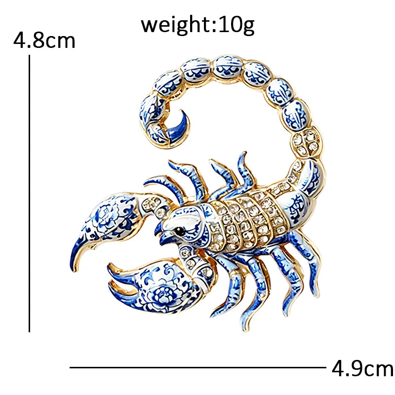 Curled Tail Scorpio Scorpion Brooch