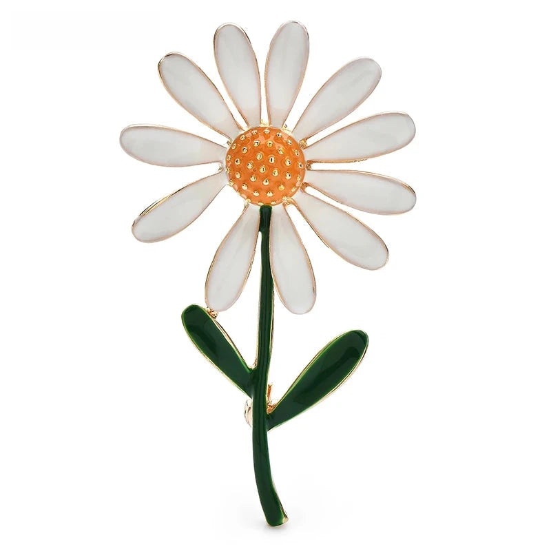 White Daisy Flower Brooch — White Daisy