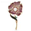 Pearl-Look Begonia Flower Brooch — Pink