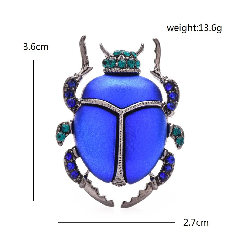 Jeweled Enamel Beetle Brooch — dimensions
