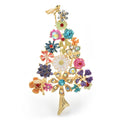Multicolor Floral Tree Brooch