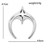 Polished Star and Crescent Moon Brooch — dimensions