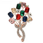 Faceted Flower Bouquet with Rhinestone Bow Brooch original variant product photo