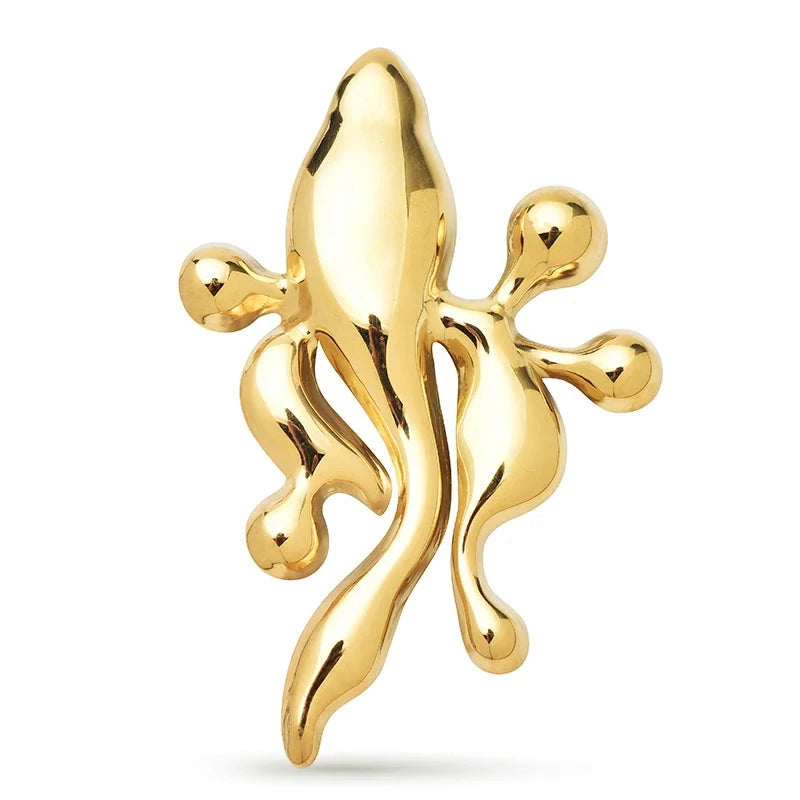 Stylized Sperm Cluster Stainless Steel Brooch