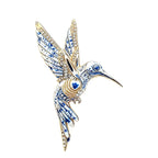 Patterned Hummingbird in Flight Brooch original white background variant photo