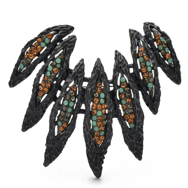 Rhinestone Feather Wing Fan Brooch original variant product photo