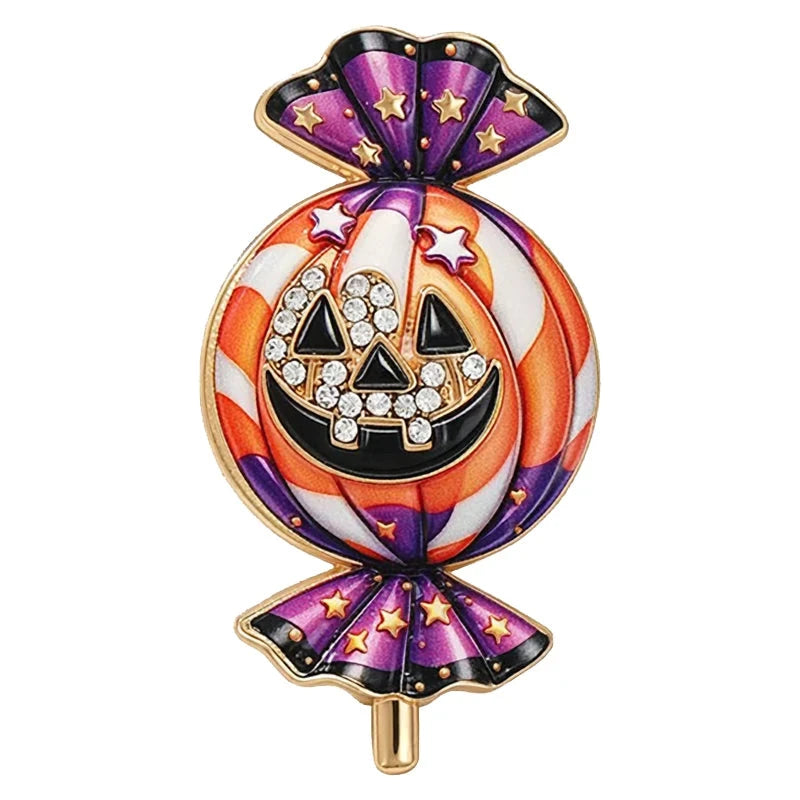 Halloween Pumpkin Wrapped Candy Brooch original white background product photo