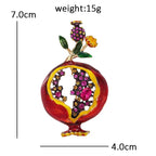 Open Pomegranate with Sparkling Seeds Brooch