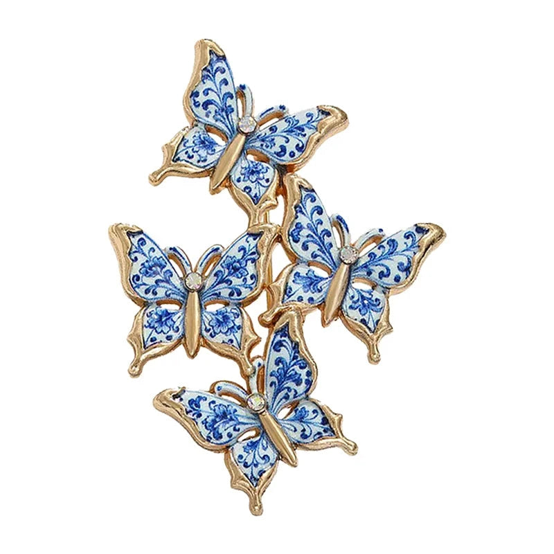 Four Fluttering Butterflies Brooch original white background product photo