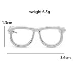 Polished Eyeglasses Frame Brooch — dimensions