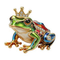 Patterned Frog Prince with Crown Brooch original white background product photo