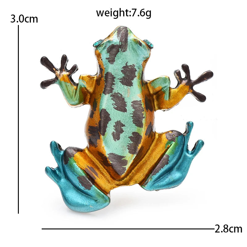 Turquoise Spotted Frog Brooch — dimensions