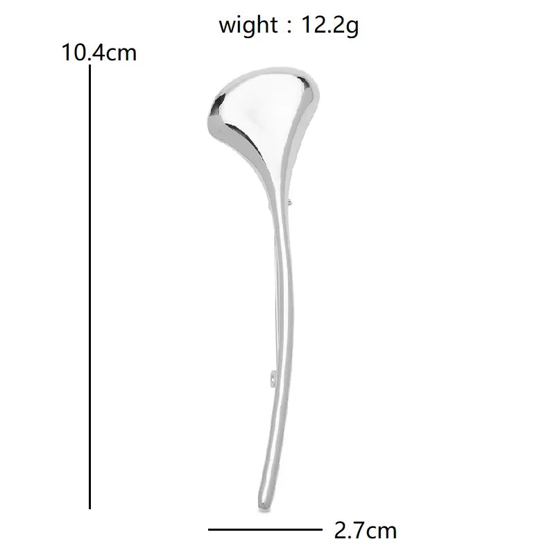 Long-Stem Minimalist Ginkgo Leaf Brooch dimensions and weight