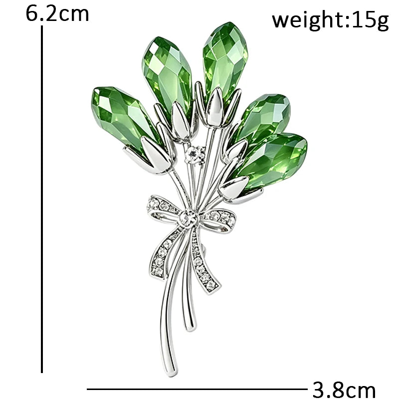 Faceted Faceted Flower Bouquet Brooch