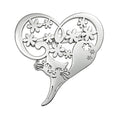 Floral Heart with Cat Silhouette Brooch original white background product photo