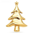 Polished Stainless Steel Christmas Tree Brooch — Gold