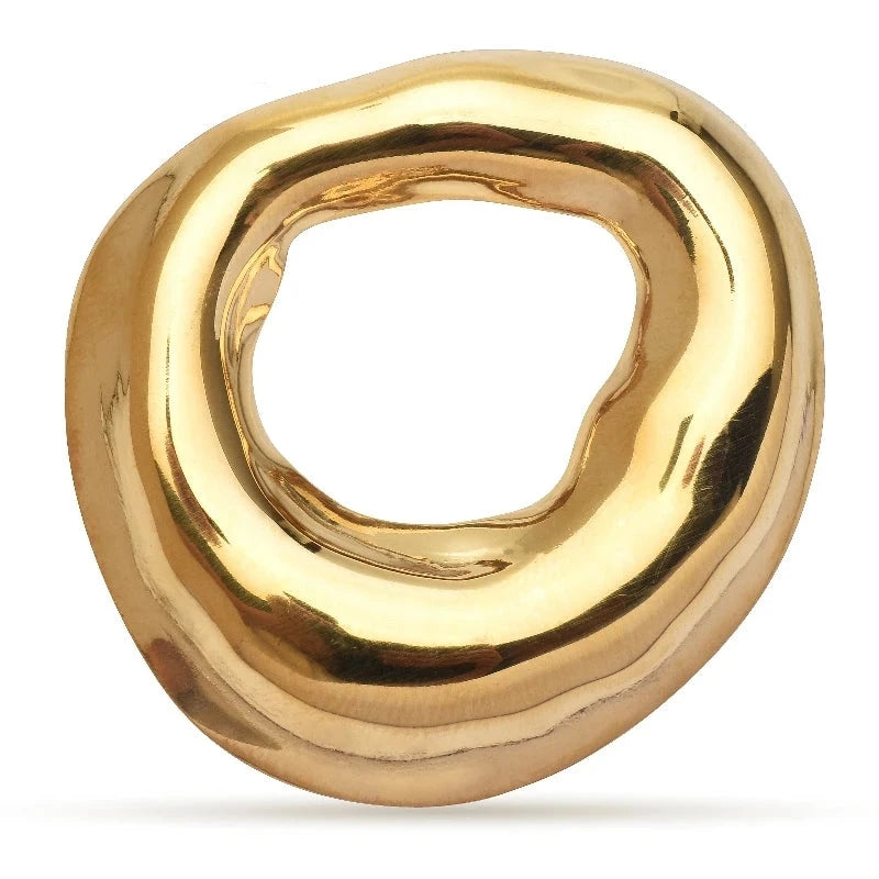 Sculptural Open Circle Stainless Steel Brooch