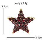 Pave Rhinestone Five Point Star Brooch