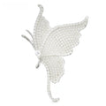 Pearl-Look Butterfly Brooch — White