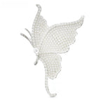 Pearl-Look Butterfly Brooch — White