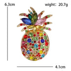 Multicolor Rhinestone Pineapple Brooch — dimensions