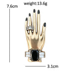 Manicured Hand with Jeweled Bracelet Brooch
