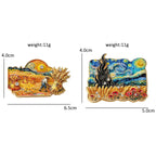Painterly Landscape and Wheatfield Art Brooch