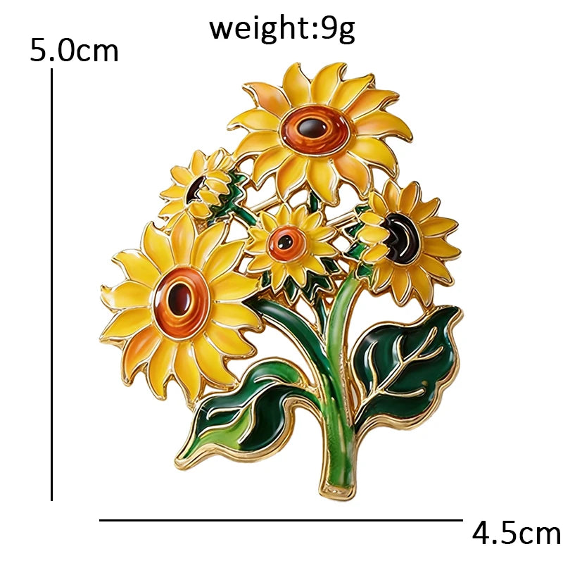 Painting Gallery Floral and Landscape Motif Brooch