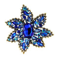 Large Layered Jeweled Star Flower Brooch