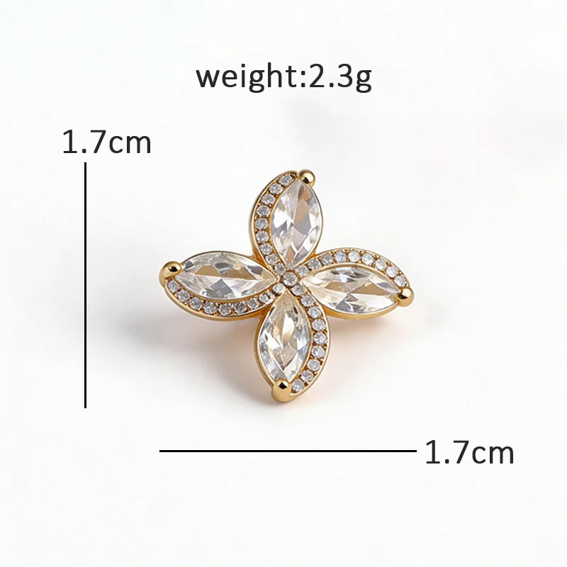 Petite Flower and Teddy Bear Collar Brooch