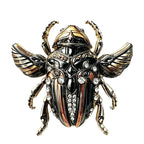 Winged Scarab with Floral Pattern Brooch original white background product photo